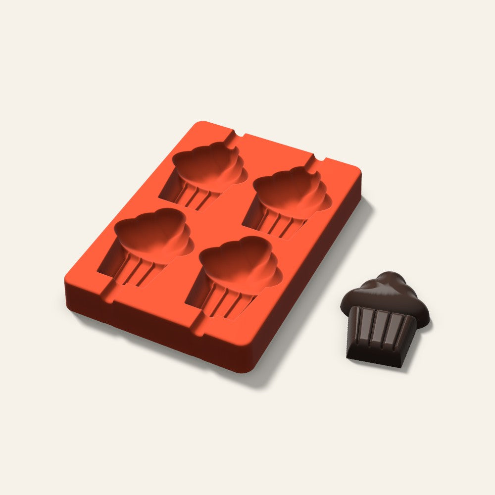 Cupcake Cakesicle Mold, 3 Inch, 4 Cavity, 3D render
