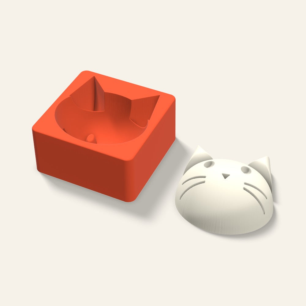 Cat Candle Mold, 4 x 2 Inch, 3D render