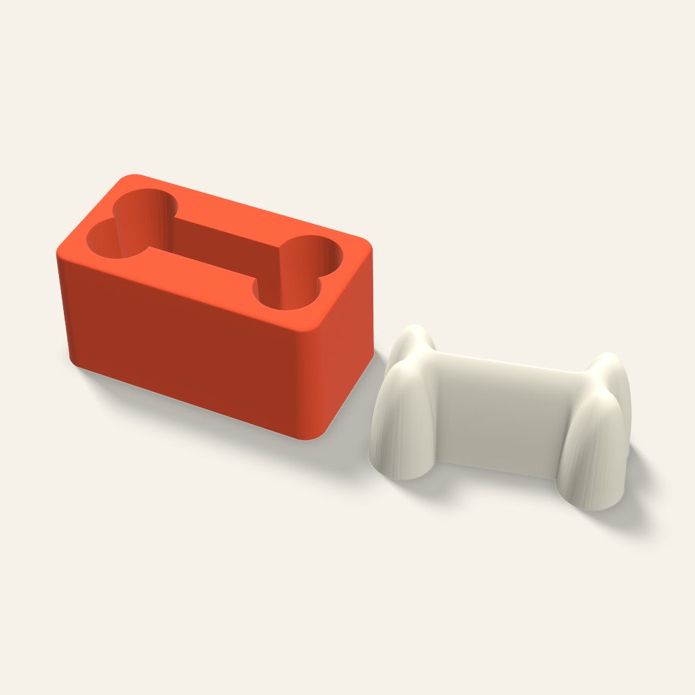 Dog Bone Candle Mold, 4 x 2 Inch, 3D render