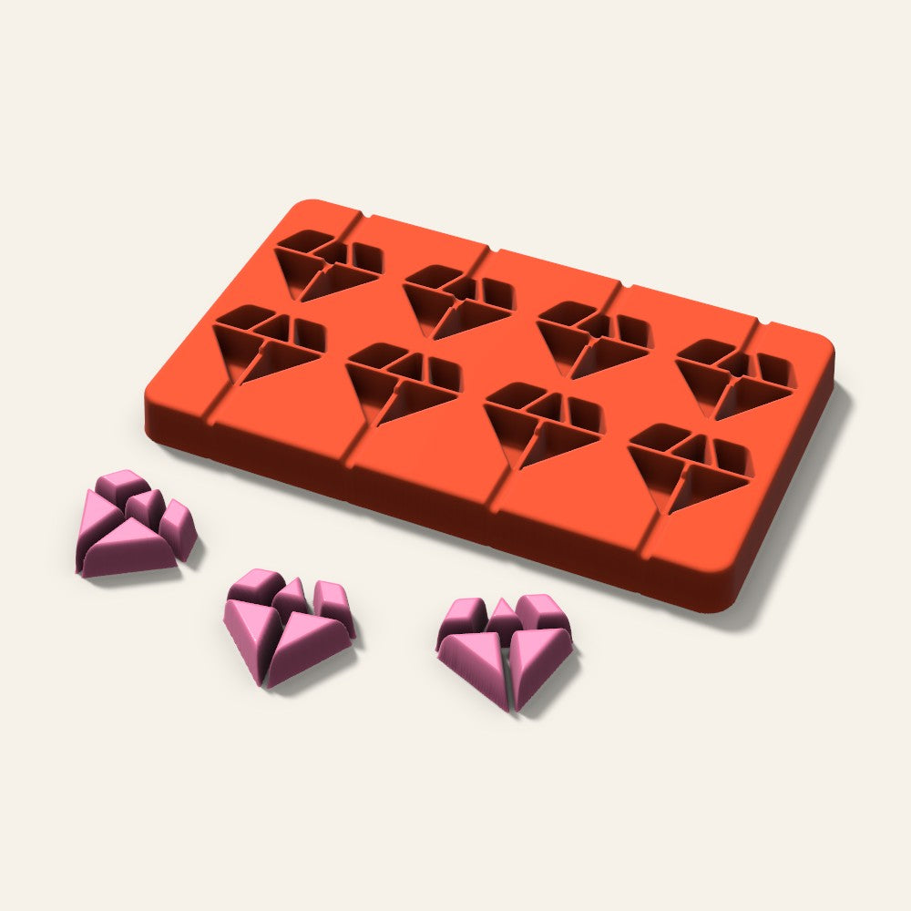 Diamond Lollipop Mold, 1.5 Inch, 8 Cavity, 3D render