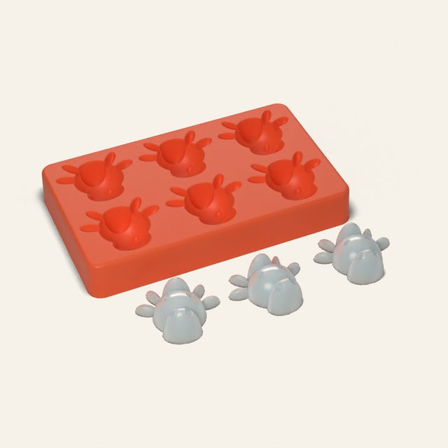 Cow Ice Mold, 6 Cavity, 3D render