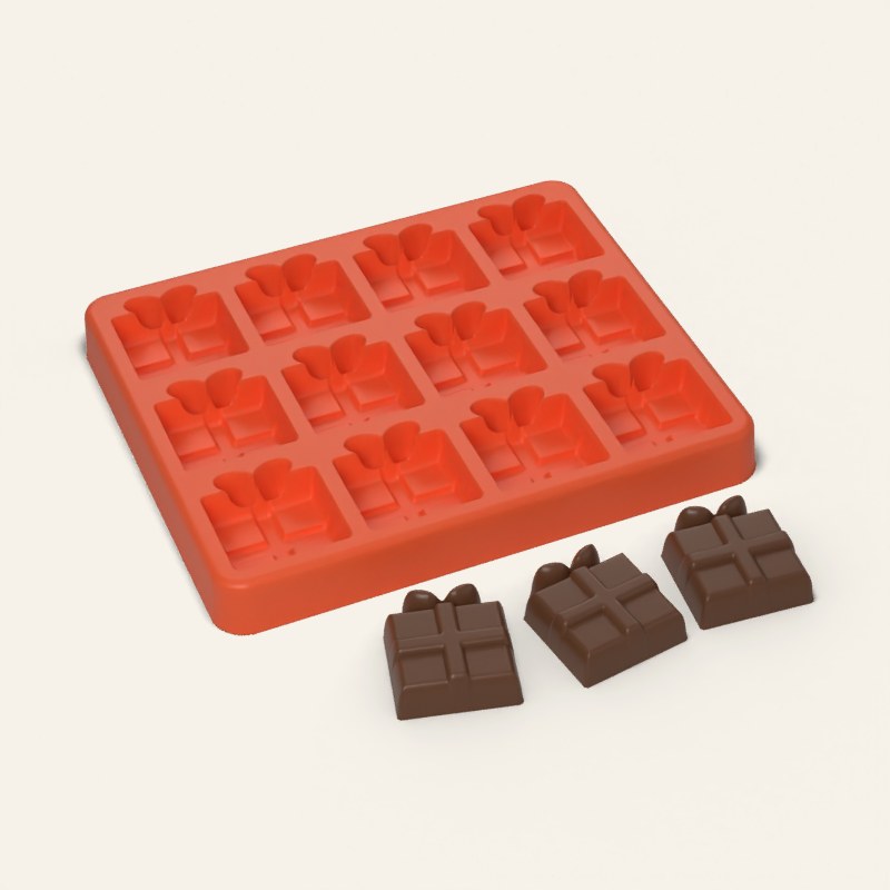 Gift Box Candy Mold, 12 Cavity