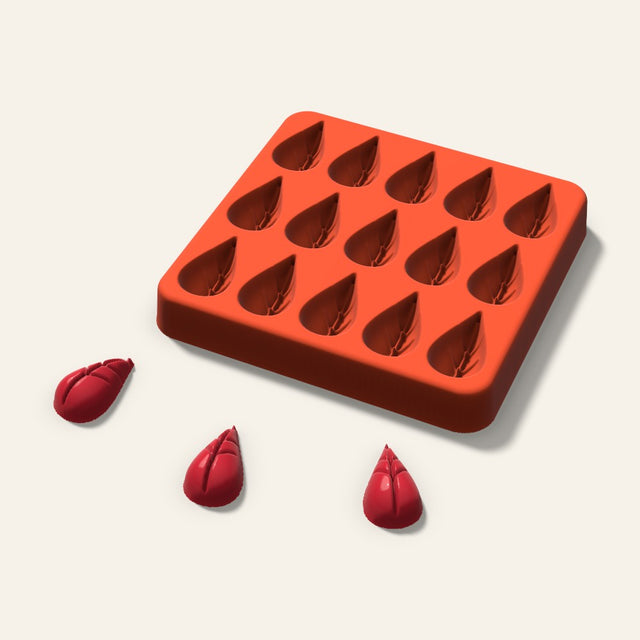 Leaf Candy Mold, 1 Inch, 15 Cavity, 3D render