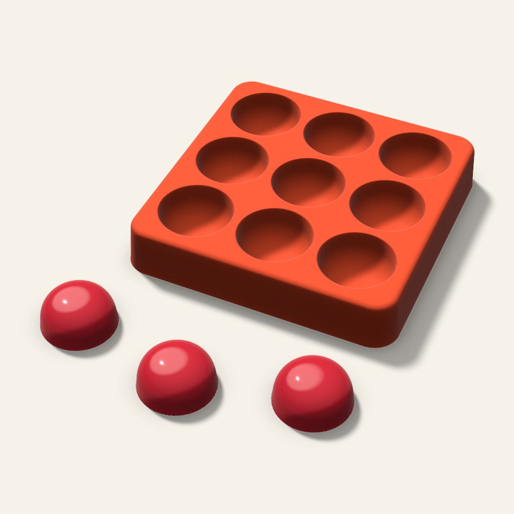 Dome Candy Mold, 1 Inch, 9 Cavity, 3D render