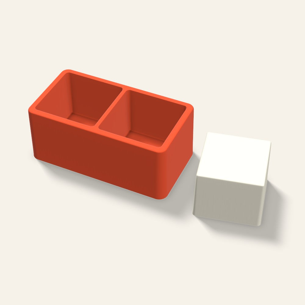 Square Pillar Votive Candle Mold, 2.5 x 2 Inch, 2 Cavity, 3D render