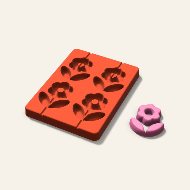 Tulip Lollipop Mold, 2.5 Inch, 4 Cavity, 3D render
