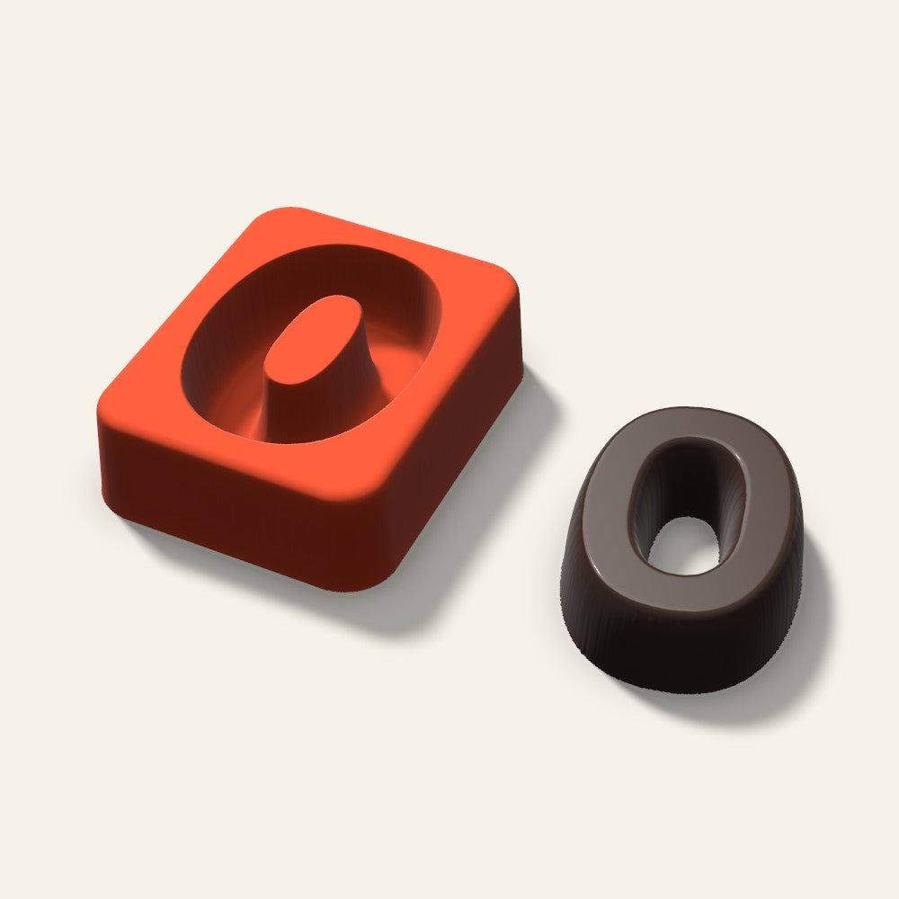Number 0 Mold, 2 Inch, 3D render
