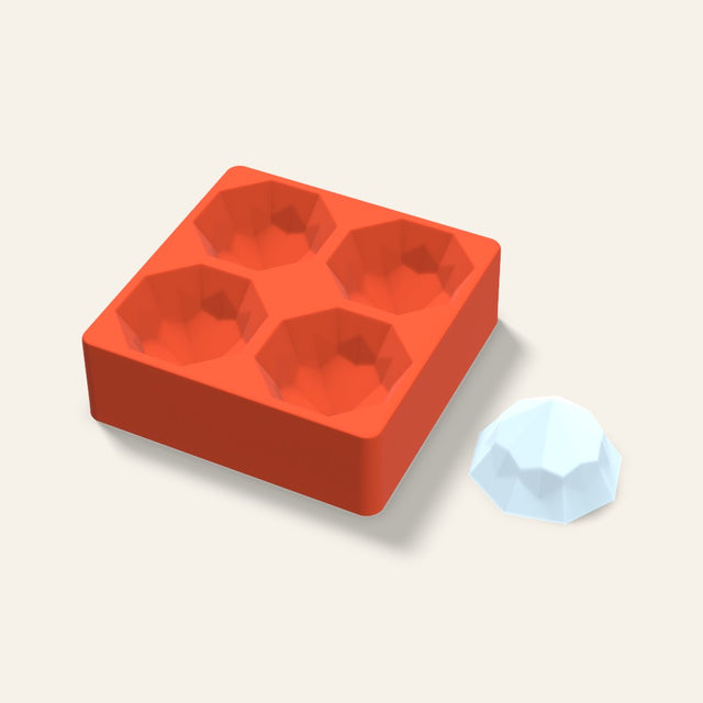Octagon Gem Ice Mold, 3 Inch, 4 Cavity, 3D render