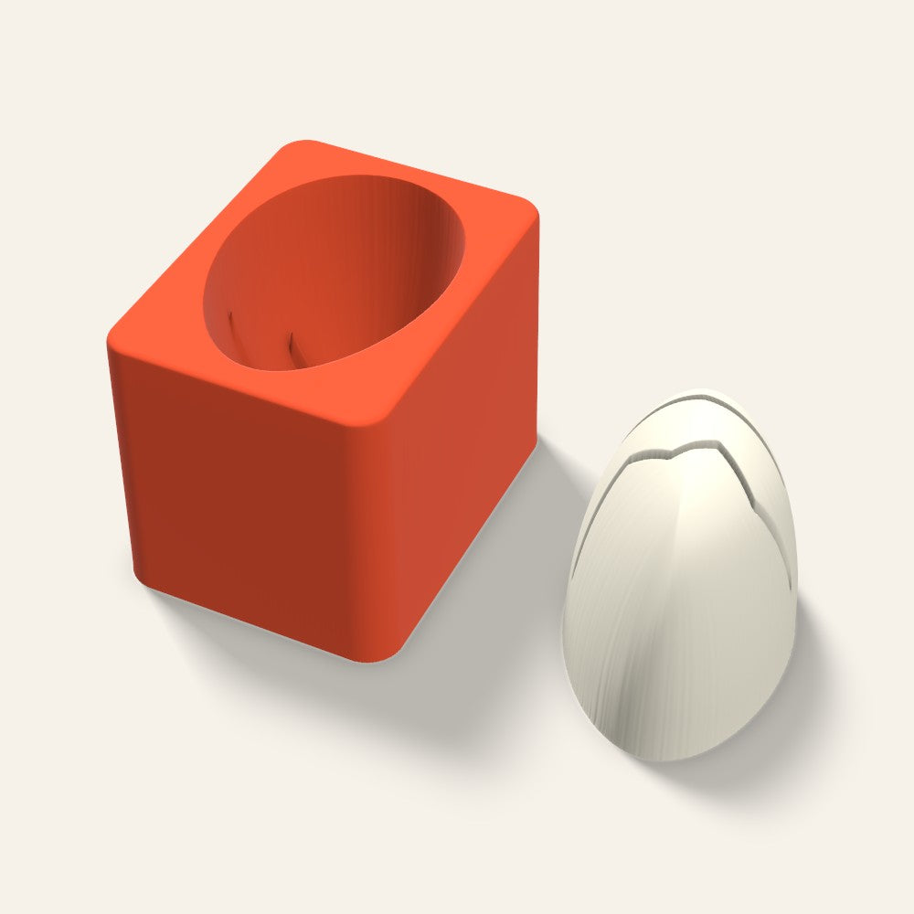 Decorated Egg Candle Mold, 3 x 2.5 Inch, 3D render