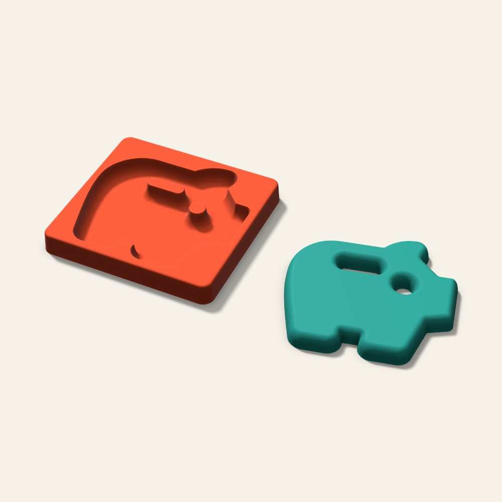 Piggy Bank Freshie Mold, 5 Inch, 3D render