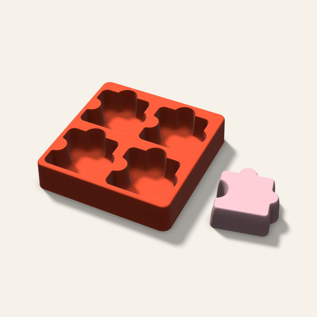 Puzzle Soap Mold, 2.5 Inch, 4 Cavity, 3D render