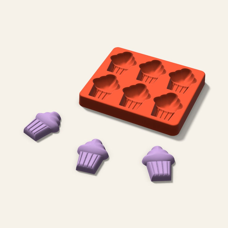 Cupcake Wax Melt Mold, 2 Inch, 6 Cavity