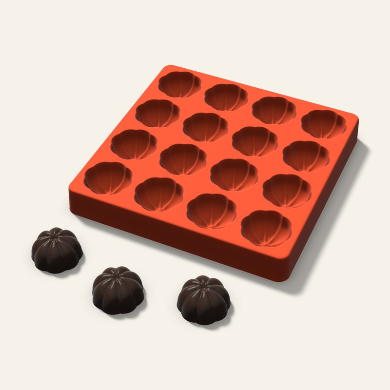 3D Pumpkin Chocolate Mold, 1.5 Inch, 16 Cavity