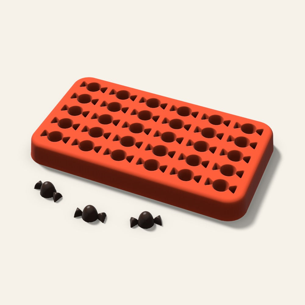 Wrapped Candy Gummy Mold, 0.5 Inch, 30 Cavity, 3D render