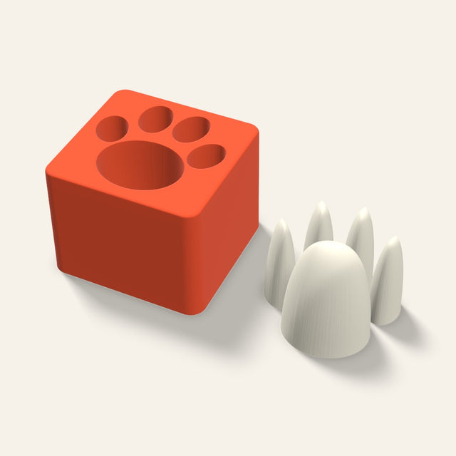 Paw Print Candle Mold, 3 x 2.5 Inch, 3D render
