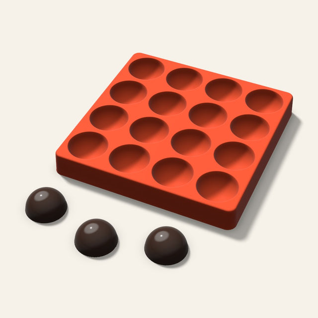 Half Sphere Chocolate Mold, 1.5 Inch, 16 Cavity, 3D render