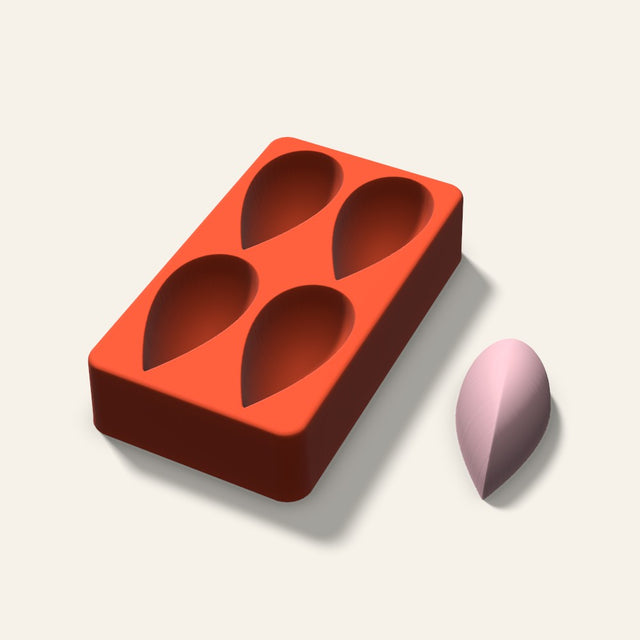 Teardrop Soap Mold, 2.5 Inch, 4 Cavity, 3D render