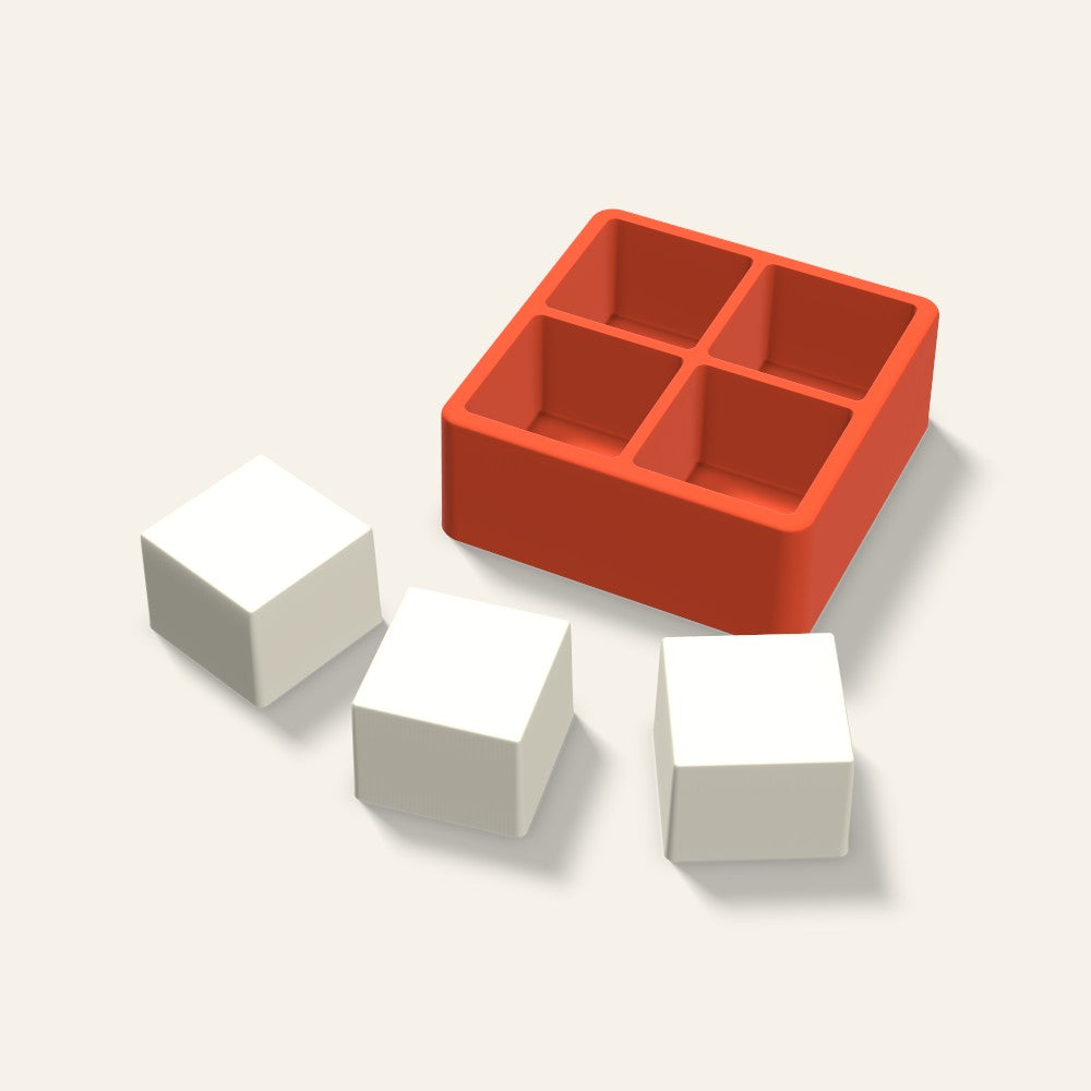 Square Pillar Votive Candle Mold, 2 x 1.5 Inch, 4 Cavity, 3D render