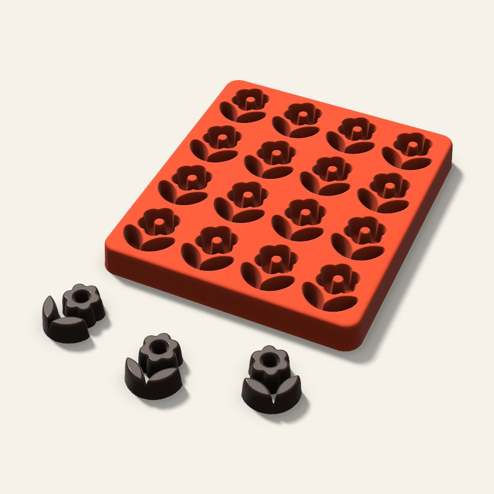 Tulip Candy Mold, 1.25 Inch, 16 Cavity, 3D render