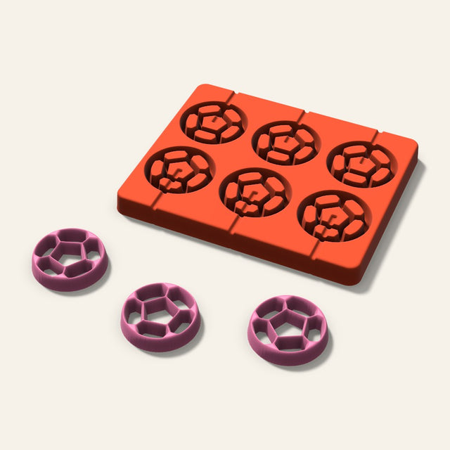 Soccer Lollipop Mold, 2 Inch, 6 Cavity, 3D render
