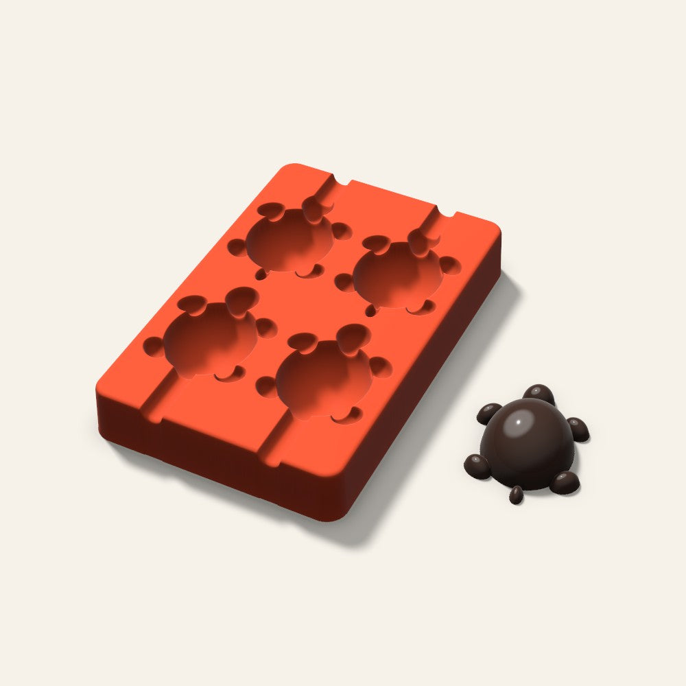 Turtle Cakesicle Mold, 2.5 Inch, 4 Cavity, 3D render