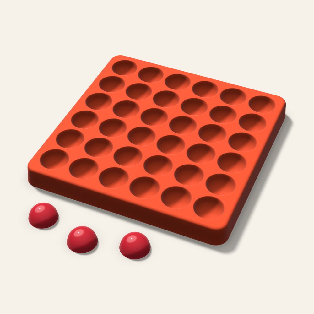 Half Sphere Candy Mold, 0.75 Inch, 36 Cavity, 3D render