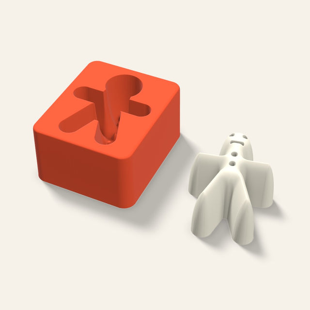 Gingerbread Candle Mold, 3 x 1.5 Inch, 3D render