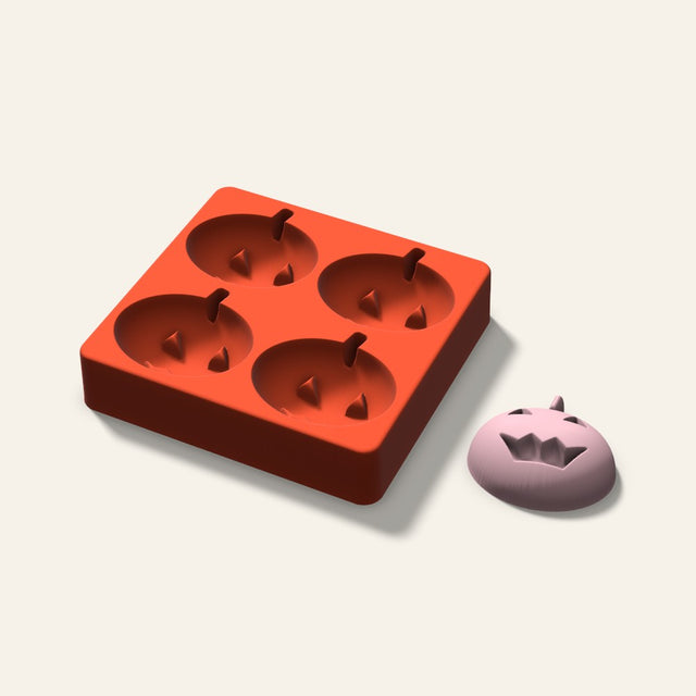 Jack-o'-Lantern Soap Mold, 2.5 Inch, 4 Cavity, 3D render