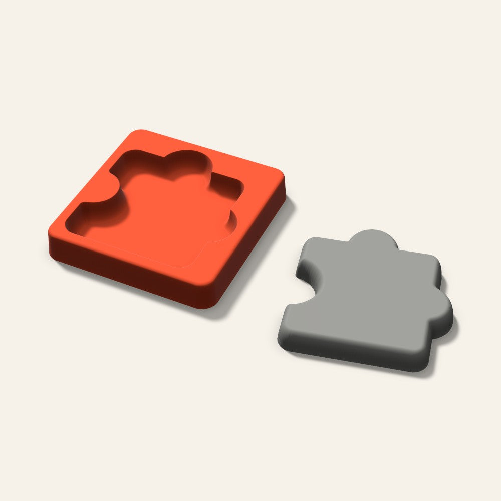 Puzzle Plaster Ornament Mold, 3.5 Inch, 3D render