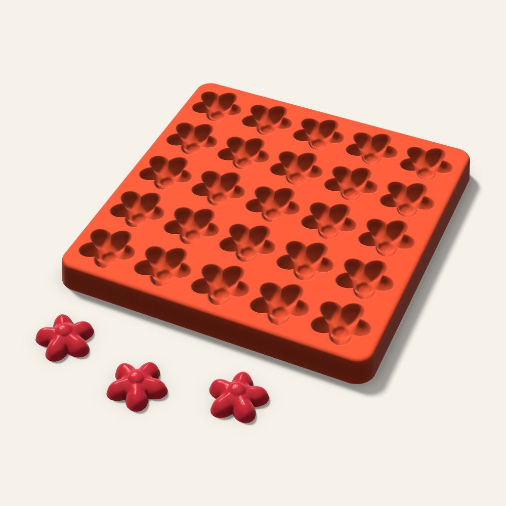 Flower Candy Mold, 1 Inch, 25 Cavity, 3D render