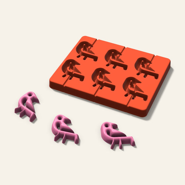 Bird Lollipop Mold, 2 Inch, 6 Cavity, 3D render