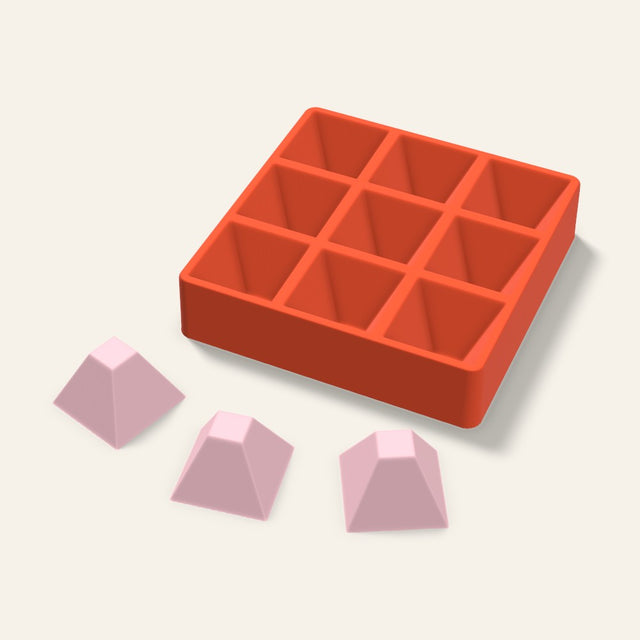 Flat Top Pyramid Soap Mold, 3 Inch, 9 Cavity, 3D render