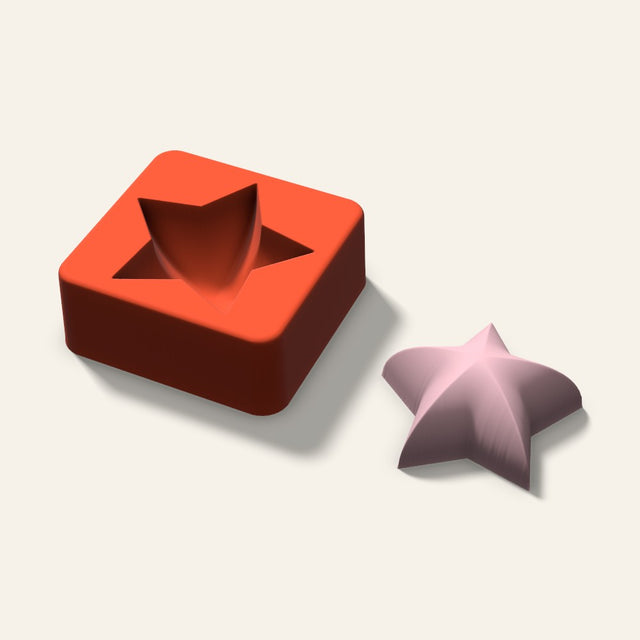 Puffy Star Soap Mold, 2.5 Inch, 3D render