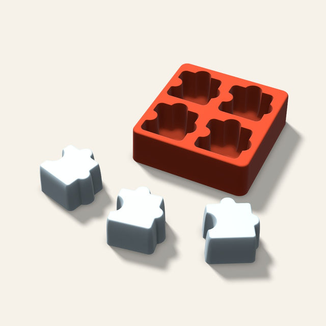 Puzzle Ice Mold, 2 Inch, 4 Cavity, 3D render