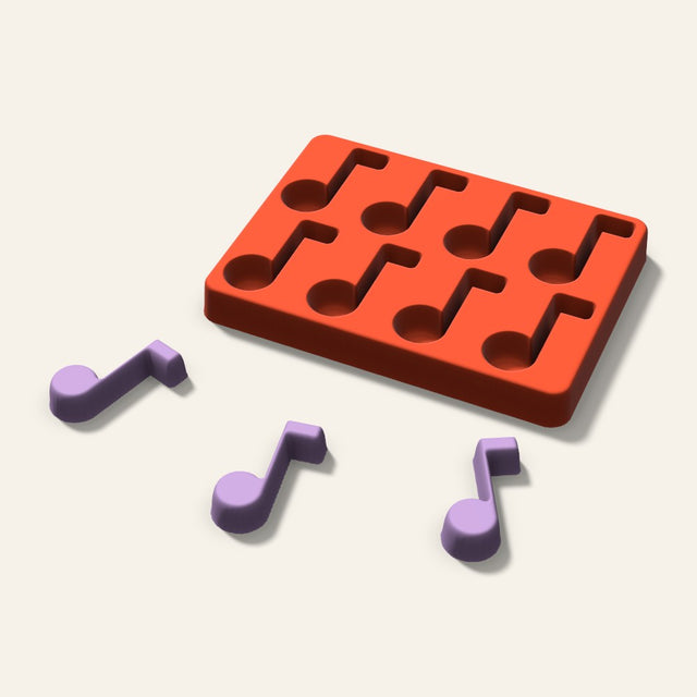 Music Note Wax Melt Mold, 2 Inch, 8 Cavity, 3D render