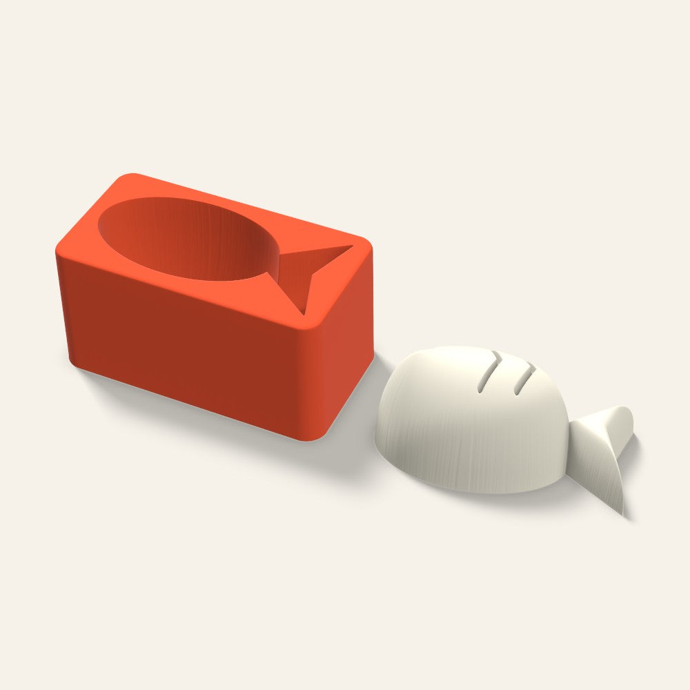 Fish Candle Mold, 4 x 2 Inch, 3D render