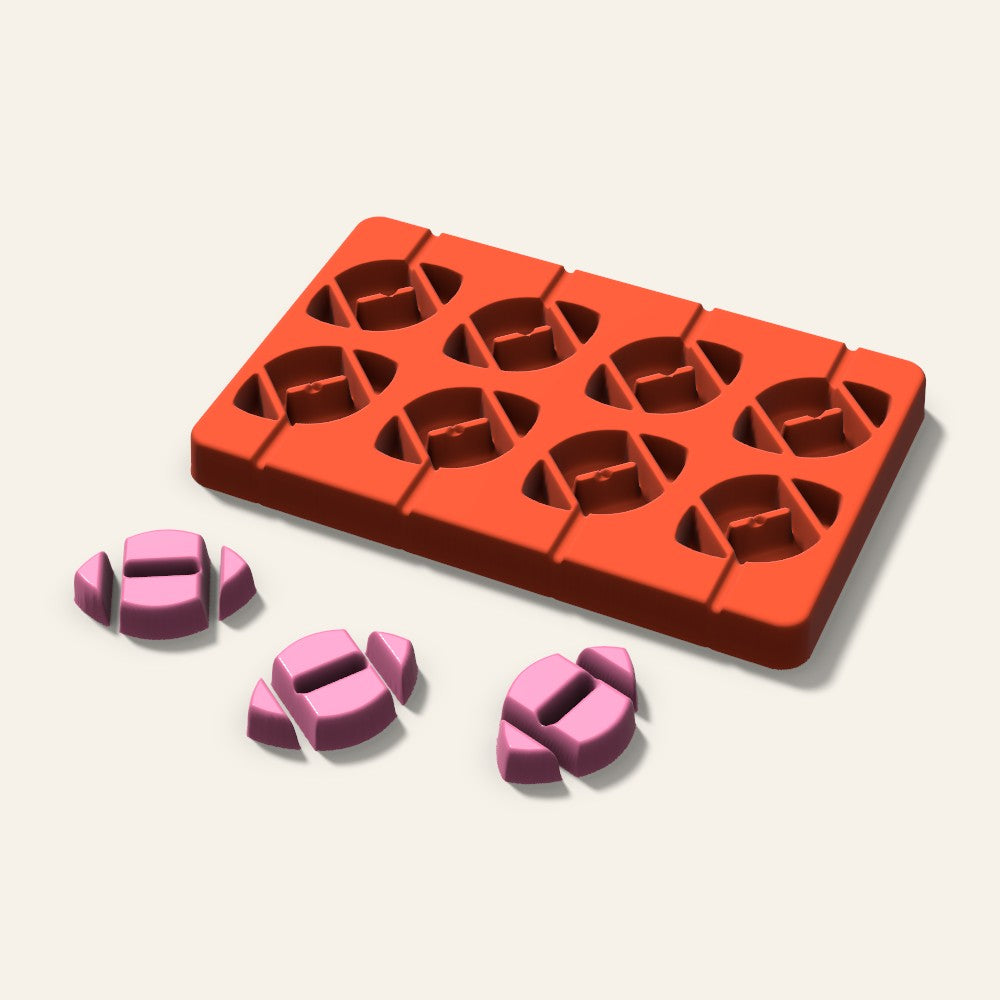 Football Lollipop Mold, 1.5 Inch, 8 Cavity, 3D render
