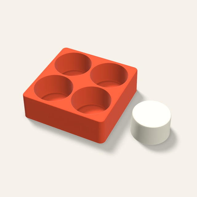 Pillar Votive Candle Mold, 2.5 x 1.5 Inch, 4 Cavity, 3D render