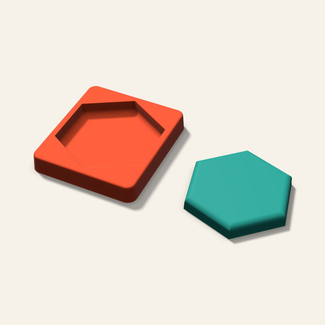 Hexagon Freshie Mold, 4 Inch, 3D render