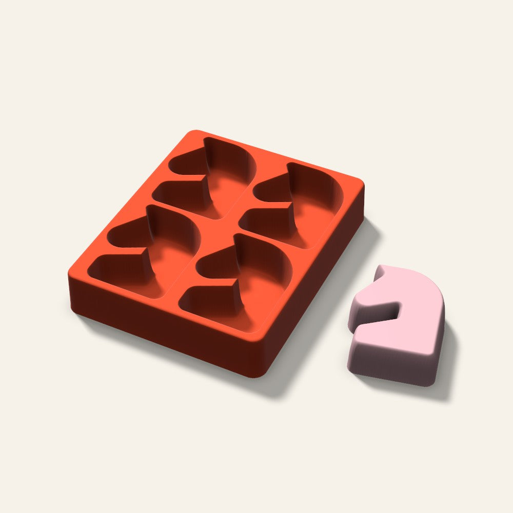 Chess Knight Soap Mold, 3 Inch, 4 Cavity, 3D render