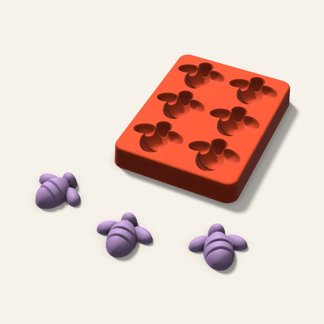 Bee Wax Melt Mold, 1.5 Inch, 6 Cavity, 3D render
