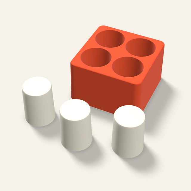 Pillar Votive Candle Mold, 1.5 x 2 Inch, 4 Cavity, 3D render