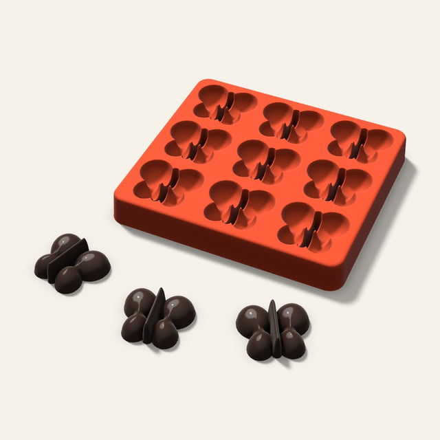 Butterfly Chocolate Mold, 1.5 Inch, 9 Cavity, 3D render