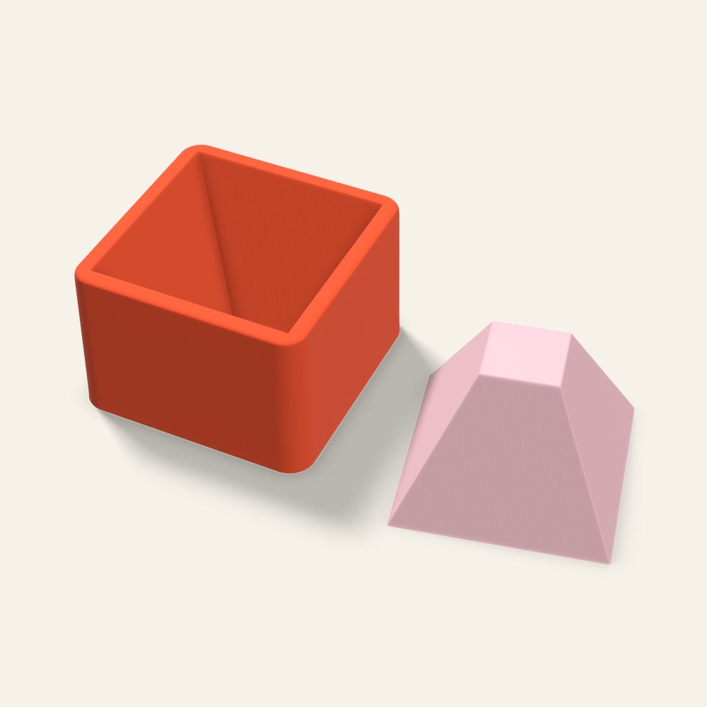 Flat Top Pyramid Soap Mold, 4 Inch, 3D render