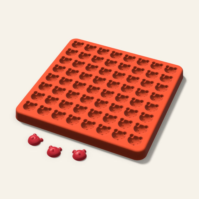 Pig Gummy Mold, 0.5 Inch, 64 Cavity, 3D render