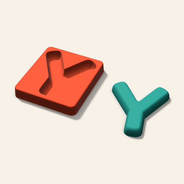Letter Y Freshie Mold, 4 Inch, 3D render