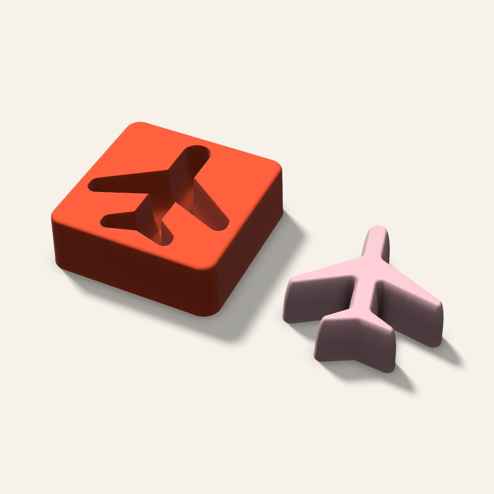 Airplane Soap Mold, 3 Inch, 3D render