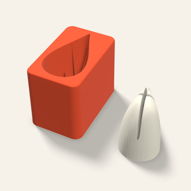 Leaf Candle Mold, 3 x 2.5 Inch, 3D render
