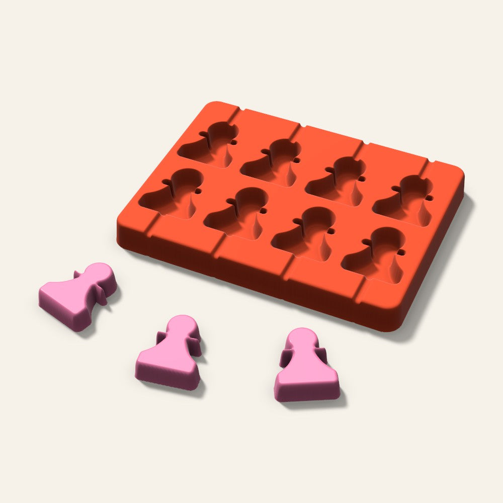 Chess Pawn Lollipop Mold, 1.5 Inch, 8 Cavity, 3D render