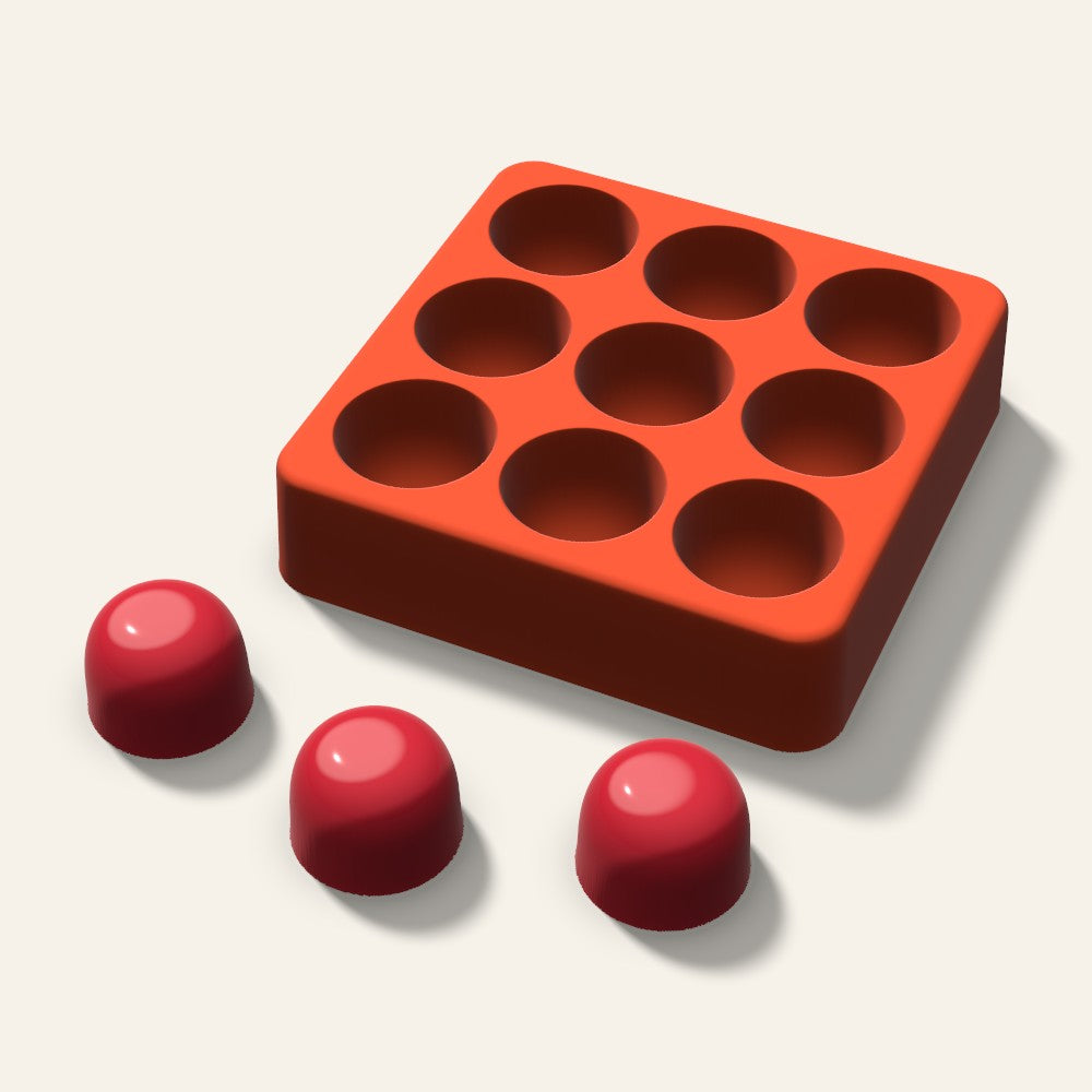 Gumdrop Candy Mold, 1 Inch, 9 Cavity, 3D render
